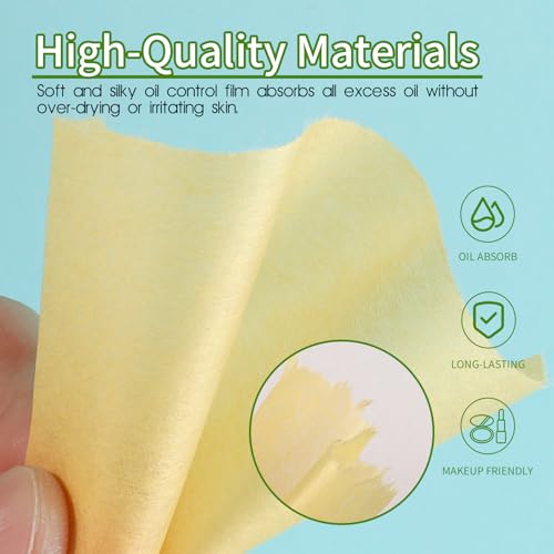 300 Sheets Blotting Paper, HNYYZL Oil Absorbing Sheets for Oily Skin, Oil Control for Face, Makeup Blotting Paper, Natural Oil Absorbing Facial Blotting Sheets for Oily Skin Care (Pack of 3)