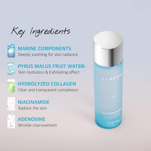 Blue PEARLSATION ONE Day 8 Cups Marine Collagen Aqua Toner - Deeply Hydrating & Soothing for Skin Radiance, Non-Sticky Formula for All Day Comfort and Refreshment ? 4.73 floz