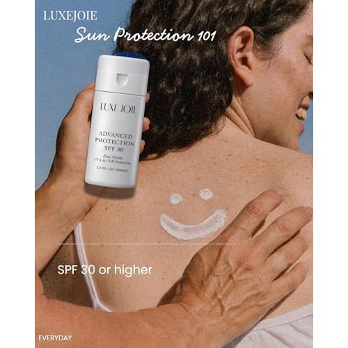 LuxeJoie Mineral Sunscreen SPF 30 ? Zinc Oxide Broad Spectrum UVA/UVB Protection ? Lightweight Daily Face & Body Sunscreen for Sensitive Skin ? 3.3 oz