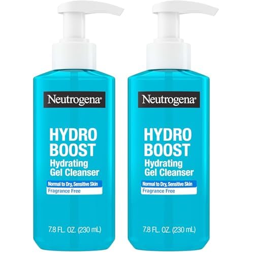 Neutrogena Hydro Boost Face Wash,Fragrance Free,Hydrating Facial Cleanser with Hyaluronic Acid,Daily Foaming Face Wash & Makeup Remover,Hypoallergenic Gel Cleanser,7.8 fl. oz,(Pack of 2)