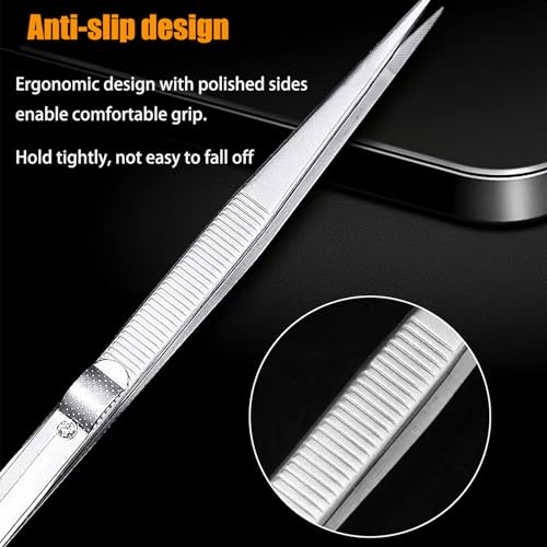 Adjustable Slide Lock Nail Art Tweezers Set,Precision Rhinestone Jewel Craft Tweezers, Anti Static Locking Tweezers for DIY Nail Stickers Nail Art,2 Pieces