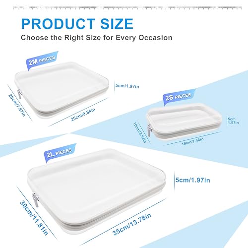 6 Pack Clear Hard Shell Zipper Case,See-Through Hard Plastic Organizer Pouches with Zipper,Clear Travel Makeup Case,Transparent Zippered Pouches for Travel,Toiletries, Makeup,Crush-Resistant Storage