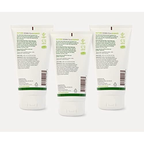 BULLDOG Mens Skincare and Grooming Original Face Wash with Aloe, Camelina & Green Tea, 5 Fl. Oz. - Pack of 3