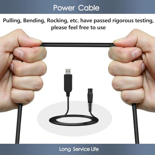 15V USB Charger for Philips Shaver HQ8505, BufferABC Cable Replacement Charging Cord Electric Beard Trimmer Razor Power Lead Compatible with Philips Norelco Series 3000 5000 One Blade QP6520 QP6510