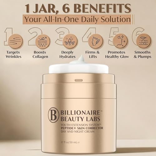 Peptide Face Cream for Women - Anti-Aging Wrinkle & Fine Lines Collagen Booster Night Cream - Firming Face Moisturizer for Aging Skin w Hyaluronic Acid - Fragrance Free & Smoothing - 1.7 fl oz