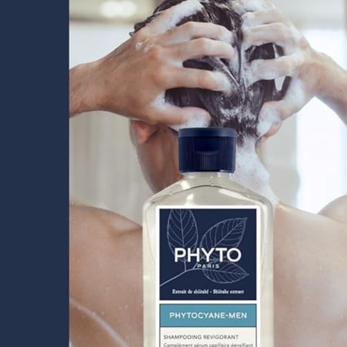 PHYTO PHYTOCYANE Men Invigorating Shampoo, Hair Thinning Treatment Shampoo, 8.45 fl.oz.