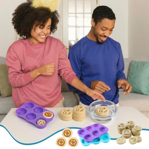 Sliner 4 Pcs 3 Inch Round Silicone Soap Molds & 24 Natural Loofah Sponges, Exfoliating Body Scrubbers for Soap Making, Shower Steamers, Bath Bombs, Lotion Bars - Suitable for Women and Men
