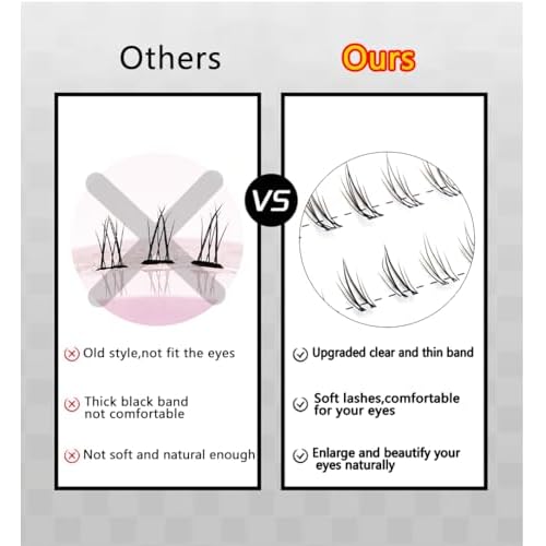 Bottom Lash Crescent Shape DIY Eyelash Extension 90Pcs Lower Individual Lash Clusters Clear Band Wispy Natural Clusters(7mm) Matched Thin to Thick Natural Eye Makeup Effect