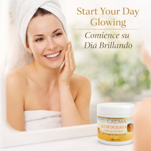 HIGH SUPREME Donkey Milk Face Cream(Leche de Burra) ? 120g With Collagen & Hyaluronic Acid ? Nourishing & Hydrating Moisturizer ? For Sensitive, Dry & Mature Skin ? Anti-Aging & Skin Renewal