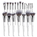 LORYP Makeup Brush Set Professional Soft Synthetic Vegan Luxury Cosmetic Brushes for Face & Eye White 20 Pcs