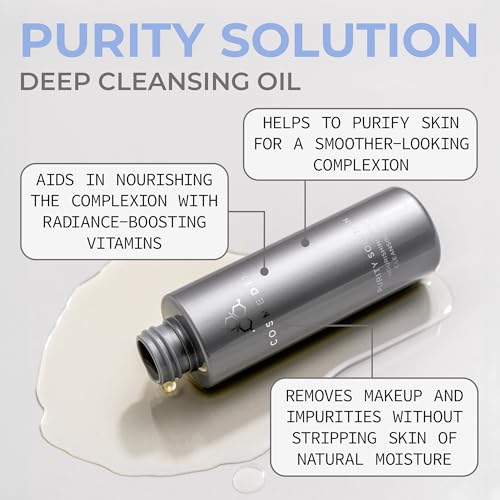 COSMEDIX Purity Solution Cleansing Oil ? 2-in-1 Makeup Remover & Hydrating Facial Wash - Nutrient-Rich Cruelty-Free Skincare for Soft, Smooth & Glowing Skin - Day and Night Use - 100 ml / 3.3 fl oz
