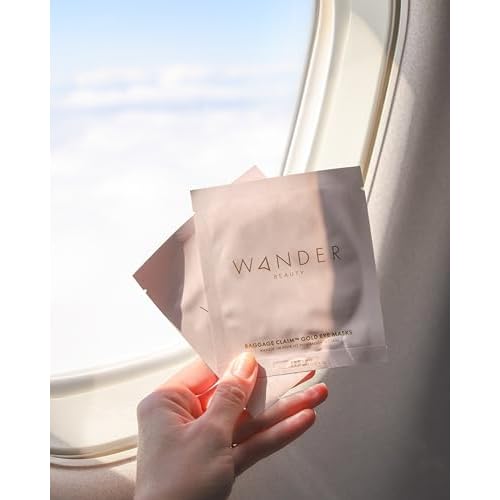 Wander Beauty Baggage Claim - Rose Gold & Gold Foil Under Eye Patches For Dark Circles and Puffiness - Under Eye Mask Depuffs & Firms - Brightening Eye Mask for Under Eye Bags (2 Pack)