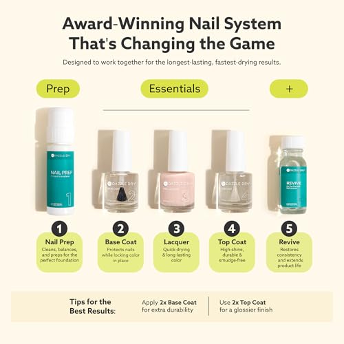 Dazzle Dry Nail Lacquer (Step 3) - Paparazzi Pink - A cool dusty rose pink with purple undertones. Full coverage cream. (0.5 fl oz)