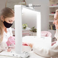 AORAEM 34" Foldable Half Moon LED Nail Lamp, 456LEDs 3350LM Half Moon Light for Nails with Phone Holder, 3 Color Modes 3000K-6000K Professional Manicure Lamp for Nail Tech Salon