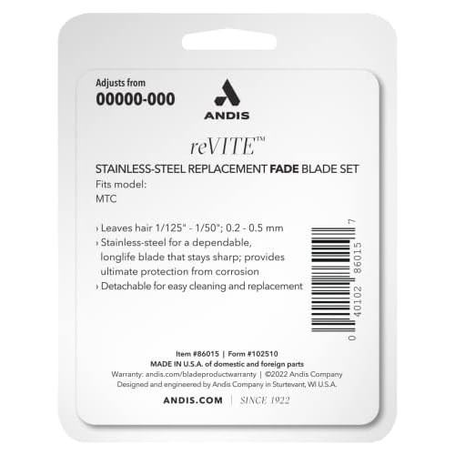 Andis 86015 reVITE Fade Clipper Replacement Stainless Steel Blade