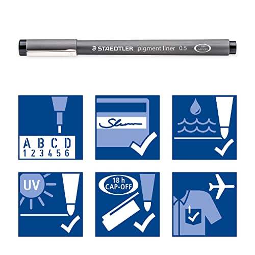 STAEDTLER Pigment Liner 4 Pieces UP, Black (308 A6 WP403)