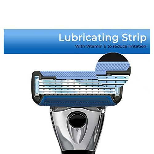 Personna Men's 5 Blade Razor System - Mens Shaving Razors - Razor Handle with 12 Replacement Cartridges