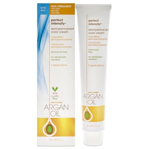 Argan Oil Perfect Intensity Semi-Permanent Color Cream - Neon Blue by One n Only for Unisex - 3 oz Hair Color