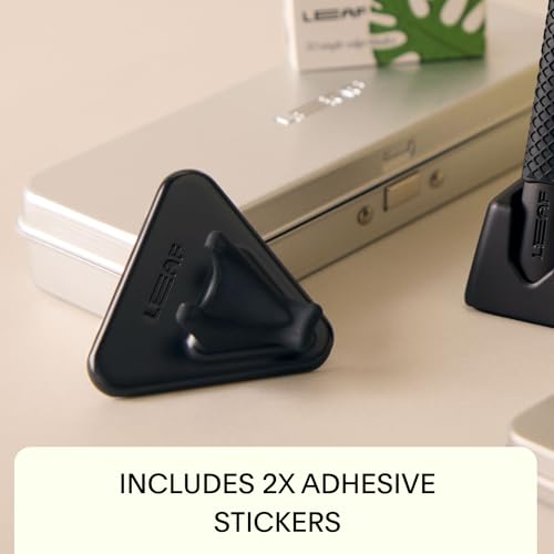 Leaf Shave | Shower Holder, Black - Bathroom Adhesive Razor Wall Hook Compatible Only with The Leaf Razor, Twig Razor, and Thorn Razor