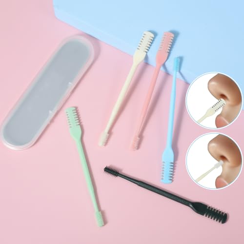 15 Pcs 2 in 1 Nose Hair Razor,Manual Nose Hair Cutter for Women,Portable 360¡Æ Rotating Manual Noses Hairs Trimmer for Women,Double Sided Nasal Hairs Cutters for Men with Cleaning Brush