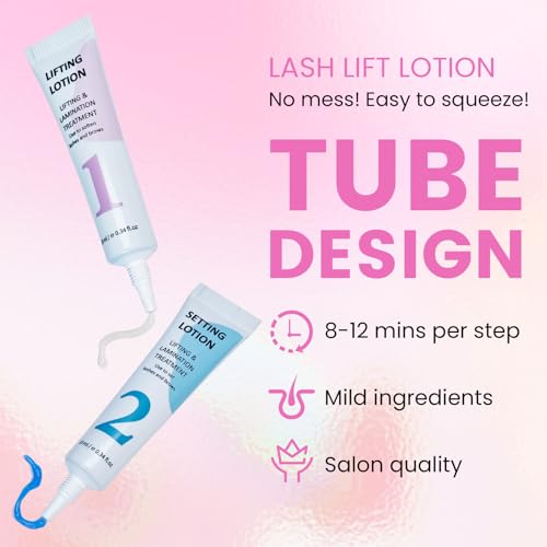 Lash Lifting & Fixing Lotion for DIY Lash Lift at Home Precision Slim-Tip Tube for Controlled, Waste-Free Application, Works with Lash Lift Pads or Tools