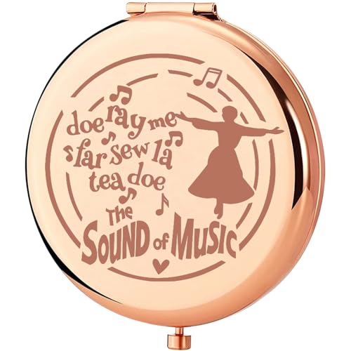 KEYCHIN Sound Of Music Pocket Mirror Maria Musical Fans Gifts Doe Ray Me Far Sew La Tea Doe Compact Make Up Broadway Sound Of Music Merch (Doe Ray Me-RG)