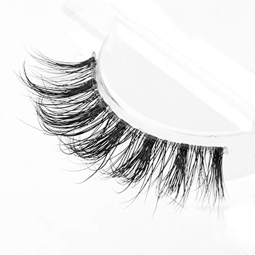 Clear Band Fluffy 3D Mink False Eyelashes- Round Wispy Natural Lashes with a Medium Dramatic Look
