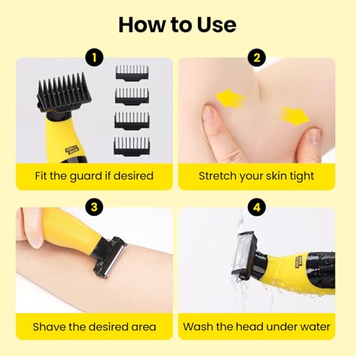 Gorilla Technique Men¡¯s Groin & Body Hair Trimmer ? 2-Way Pivot Blade, No-Nick Skin Guard, 4 Trimming Heads, 1?6mm Combs, IPX4 Waterproof, Electric Shaver for Pubic & Ball