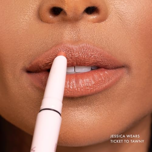 Wander Beauty Lipsetter Dual Cream Lipstick + Lip Liner - Ticket to Tawny - Ultra-Smooth, Hydrating Lipstick and Brown Nude Lip Liner with a Soft Matte Finish - Made with Squalane & Peptides (1 Count)