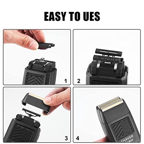 Professional 5 Star Series Finale Shaver Replacement Foil and Cutter Bar Assembly Compatible with wahl Foil Heads 7031-100/7043-100,Fit for #8061 8164 Shaver (Black 3 Pack)