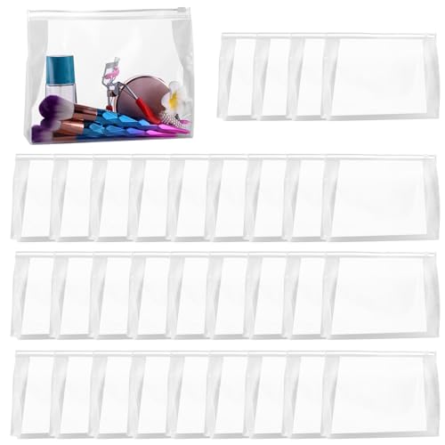 50 PCS Mini Clear Makeup Bag,Small Clear Zipper Pouch Travel Bag for Toiletries Plastic Cosmetic Organizer Waterproof£¬for Swimsuit Bikini Travel Vacation(7.9 x 5.9 x 2 Inch)