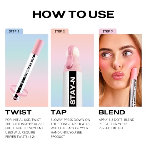 Sacheu Cheek STAY-N Liquid Blush for Cheeks ? High Pigment, Buildable, Lightweight Cream Blush for Dewy Radiant Flushed Cheeks ? Long-lasting & Cruelty Free, Pretty in Pink Duo