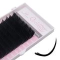 Ellipse Eyelash Extension 0.20mm D Curl 14mm Flat Black Mink Fur False Eyelashes 1 Count