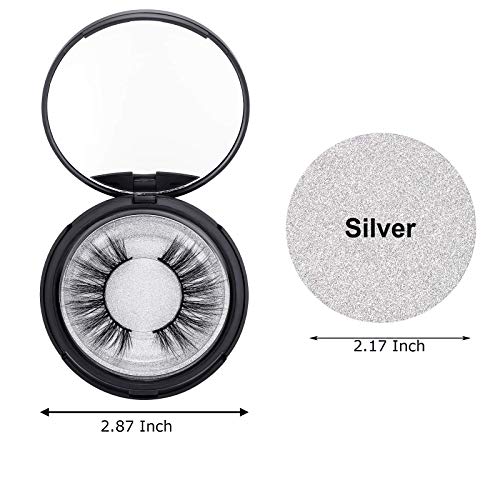3 Pack Eyelash Storage Case Holder with Mirrow, Empty Eyelash Cases Travel with Lash Holder for for Ladies and Girls