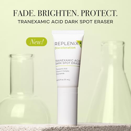 Replenix Tranexamic Acid Dark Spot Treatment, Daily Medical-Grade Topical Discoloration Serum for Uneven Skin Tone, Gluten, Paraben, Fragrance & Cruelty Free (0.5 oz)