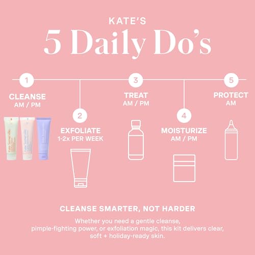 Kate Somerville Pore-fect Skin Edit Travel Kit : ExfoliKate, EradiKate, & Goat Milk Cleanser Holiday Gift Set