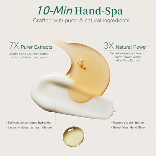 APUREE Anti Aging Hand Mask Gloves: 10-Minute Repair& Extra Moisture (5 * 30g)| for Severely Dry & Cracked Hands | Luxury Home SPA & 7 Peptides Collagen| All Skin Types| Vegan & Cruelty Free
