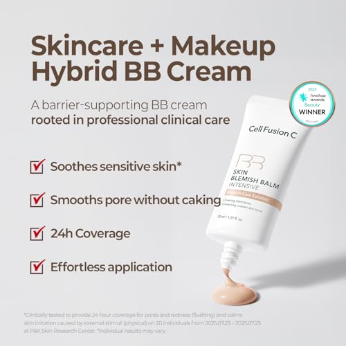Cell Fusion C Skin Blemish Balm No.23 Signature Beige - Light/Medium with Neutral Undertone, BB Cream, 24h Coverage with Natural Finish, Tinted Moisutrizer for Face, 1.01 fl.oz.