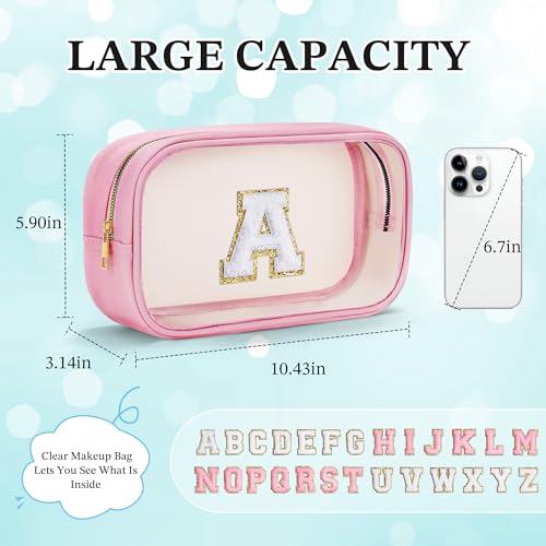 YOOLIFE Personalized Teen Girl Gifts Initial Cute Cosmetic Makeup Bag