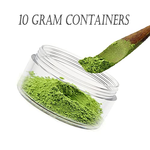 ZEJIA 10 Gram Sample Containers, 100 Count Cosmetic Containers with Lids, Refillable Empty Sample Jars, Small Plastic Containers with Lids (Black)