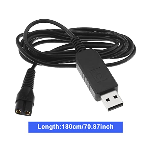 The Lord of the Tools 2PCS USB Shaver Charger Cable Compatible with Wahl Colour Pro 9649 Cordless Clippers Replacement 3.5V USB Power Cord Black 1.8m