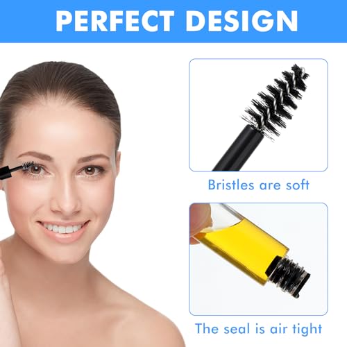 27Pcs Empty Mascara Tubes with Wand Mini 3ml Empty Mascara Bottles with Brush Rubber Inserts Small Sample Size Eyelash Growth packing Tube Container for Travel(Black)