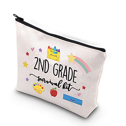 WCGXKO 2nd Grade Teacher Gift Survival Kit Zipper Pouch Makeup Bag