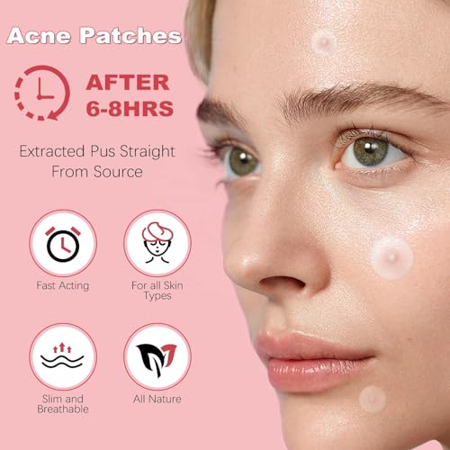 Acne Clear Hydrocolloid Patches with Powerful Blend Of Salicylic Acid, Tea Tree Oil & Centella Asiatica for Treating Zits, Blemishes & Stubborn acne. Fast-Acting Acne Care (72 patches)