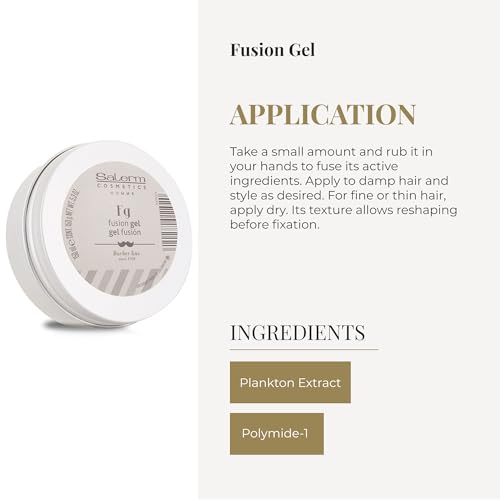 SALERM - Hair Gel for Men - Homme Barber Line - 150 ml - Wet Look Gel - Long-Lasting Hold - with Trace Elements that Revitalize Hair