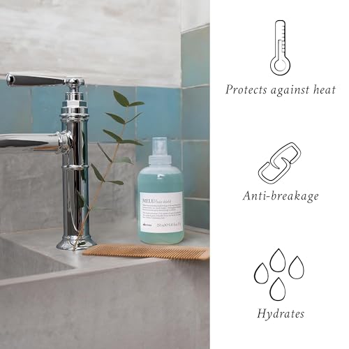 Davines MELU Hair Shield, Thermal Leave-On Conditioning Antistatic Action for All Types of Hair - Ideal Heat Protectant from Stress Caused by Straightener or Blow Dryer with Lentil Seeds, 8.45 Fl Oz