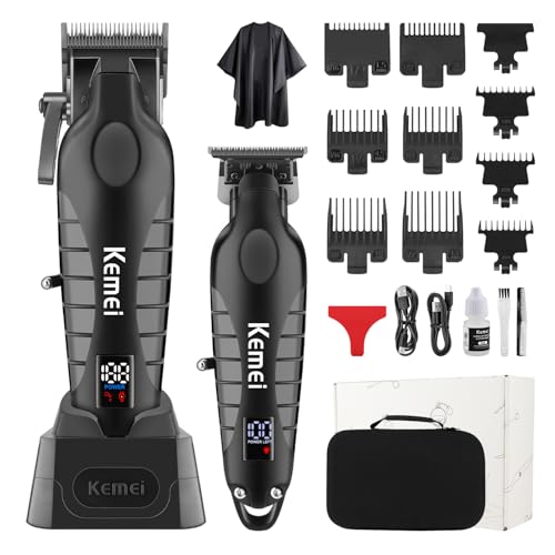 KEMEI Professional Hair Clippers Set for Men,Cordless Rechargeable Hair Clippers Kit, Clippers and Trimmer Set for Hair Cutting, Haircut Clippers,Gifts for Men (PG2290D+2293)