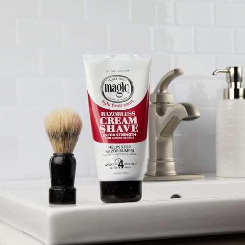 MAGIC Razorless Cream Shave Extra Strength, 6 Ounce, (Pack of 3)
