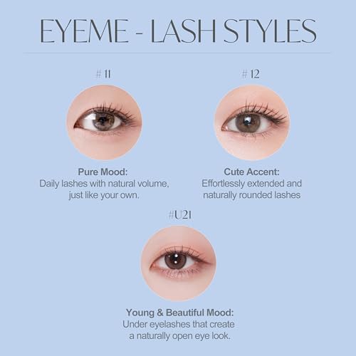 EYEME Eyelash x Artist Collaboration NO.U21 Under ? 5 Set Pack, Lightweight False Eyelashes for a Natural Underlash Look, Soft Lashes for Lower Lash Styling, Glue Not Included, K-Beauty
