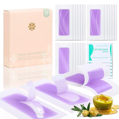 Facial Wax Strips Fast-Working for Body,At-Home Waxing Kit with 36ct Hair Remover Wax Ready Strips, Arms, Armpits, Bikini, Gentle, Personal Care Product (WAX STRIPS - for facial)